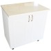 Masca pentru chiuveta cu 2 usi 80 cm Zebra, alb/MDF Alb Lucios, cu blat Travertin, 80 x 85 x 60 cm